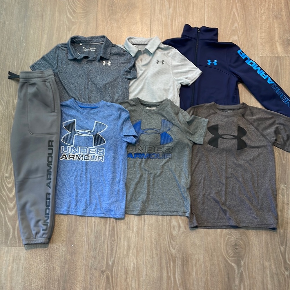 Boys Under Armour shirts, jacket and pants